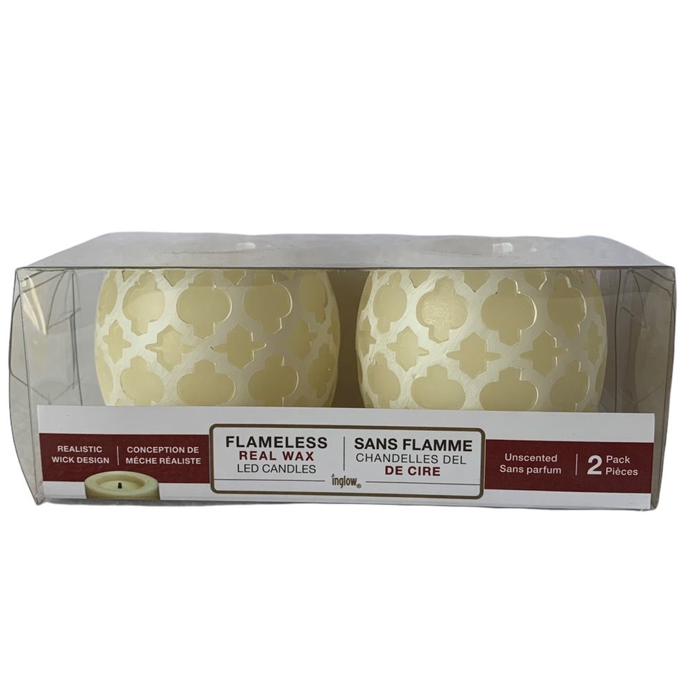 NWT Inglow Flameless Real Wax Led Candles - Set of 2